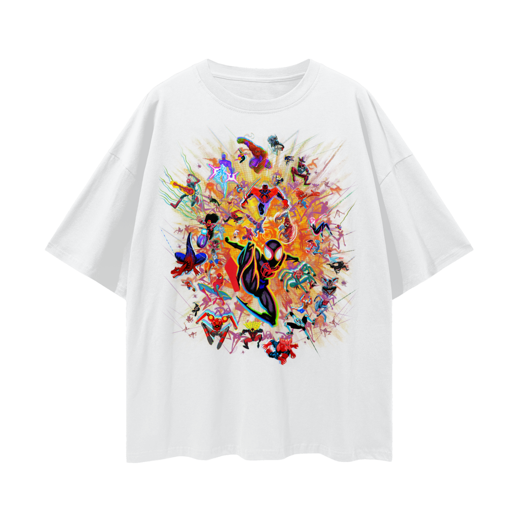 Spiderwebs Streetwear Loose Drop Shoulder T-Shirt