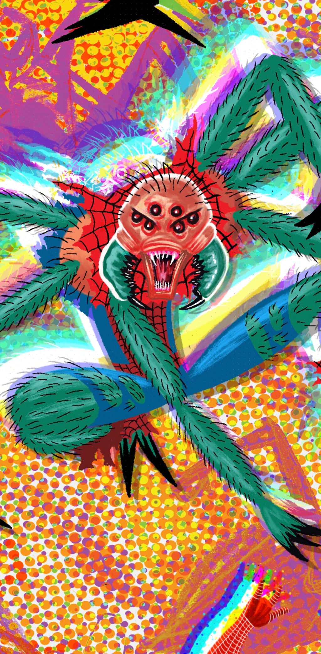 Spiderwebs Streetwear Loose Drop Shoulder T-Shirt