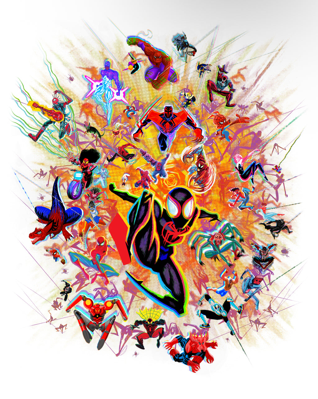 Spiderwebs Streetwear Loose Drop Shoulder T-Shirt