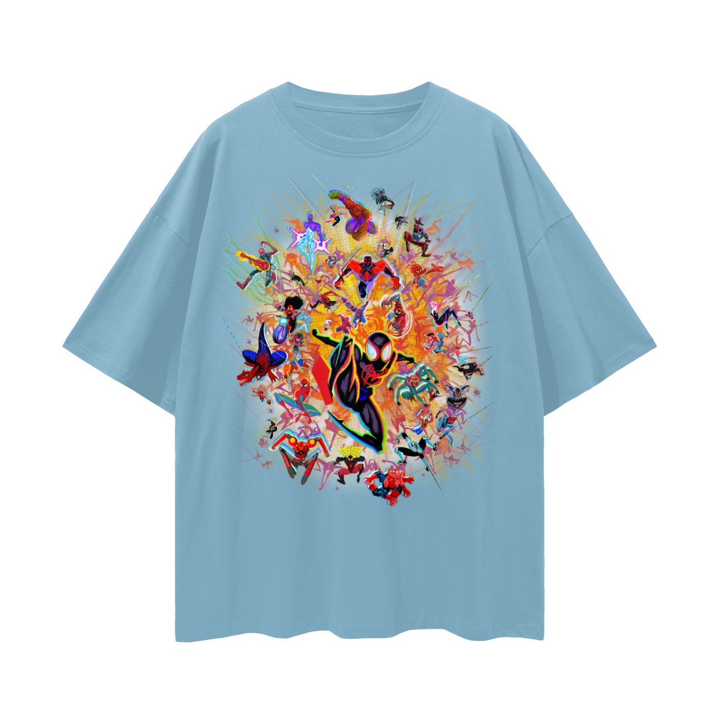 Spiderwebs Streetwear Loose Drop Shoulder T-Shirt