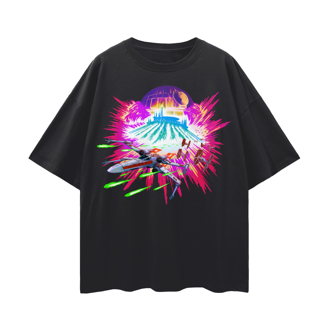 Hyper Space Streetwear Loose Drop Shoulder T-Shirt